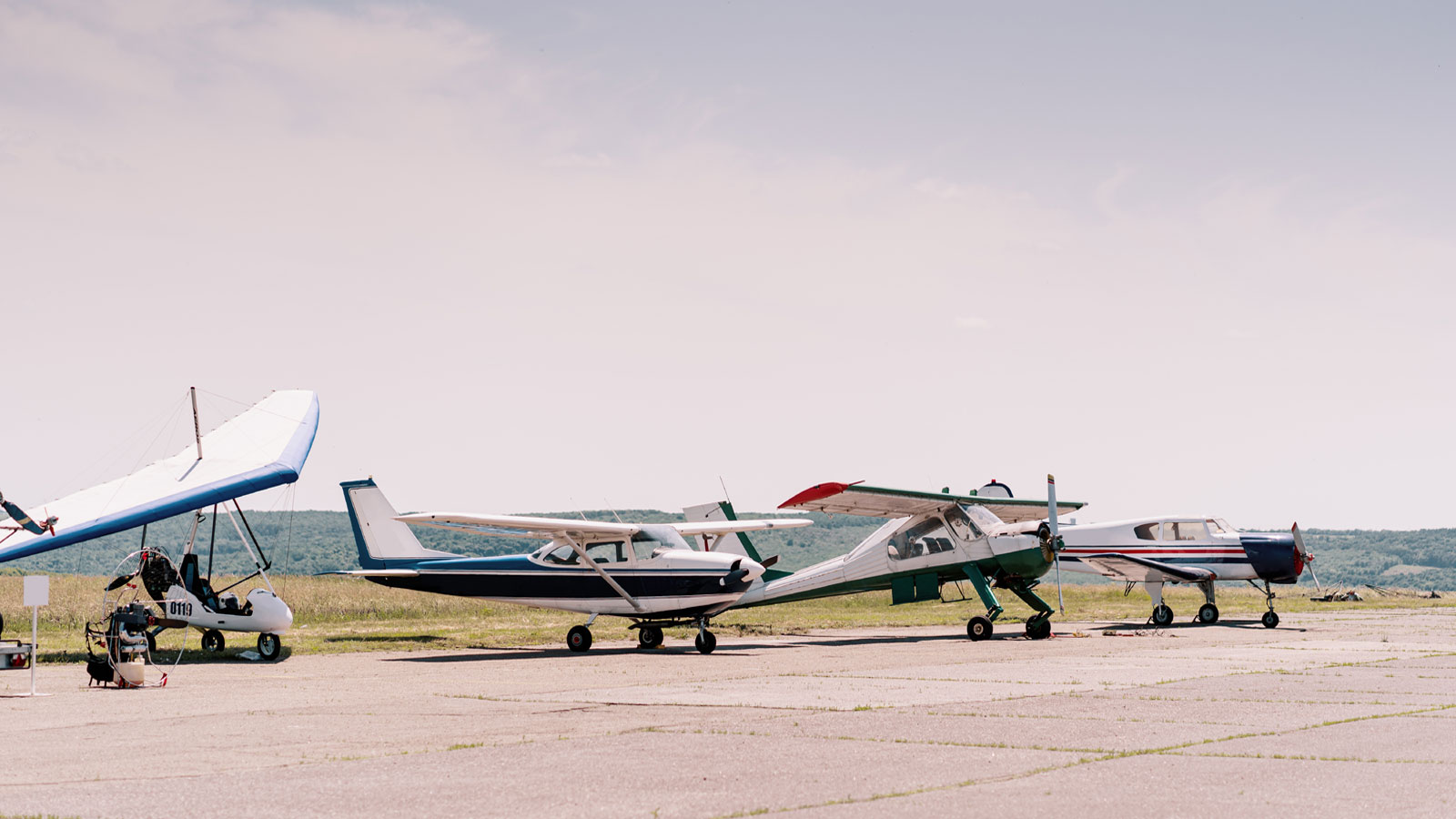 Runway with aircraft